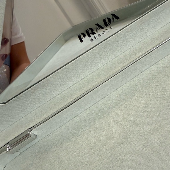 Prada Triangular Silver and Gold Clutch - Picture 4 of 4